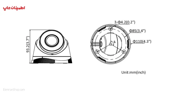 Picture of دوربین هایلوک 4 مگ آی پی مدل  HILOOK IPC-T240H