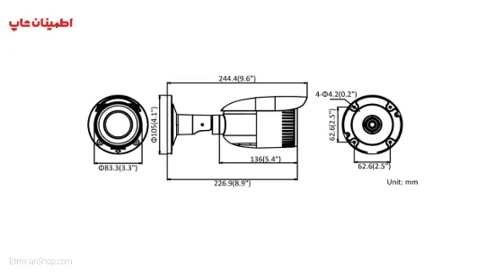 Picture of دوربین هایلوک 2 مگ آی پی مدل  HILOOK IPC-B620H-V