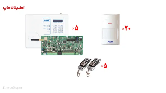 Picture of پکیج کامل دزدگیر پنج دستگاه A570 آنیک و 20 عدد چشمی P2
